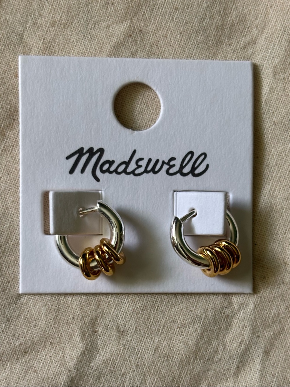 Madewell triple ring mixed metal huggie hoop